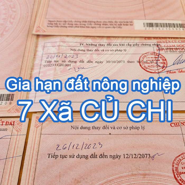 Dịch vụ gia hạn đất nông nghiệp khu vực Củ Chi (Lúa- Cây hàng năm - Cây lâu năm)